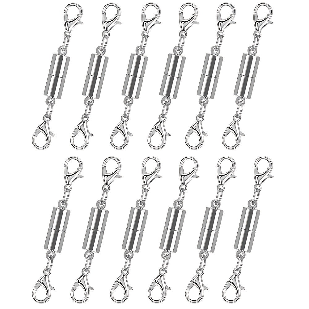 Set of 12 Magnetic Jewelry Clasps for Necklaces and Bracelets Secure Closure