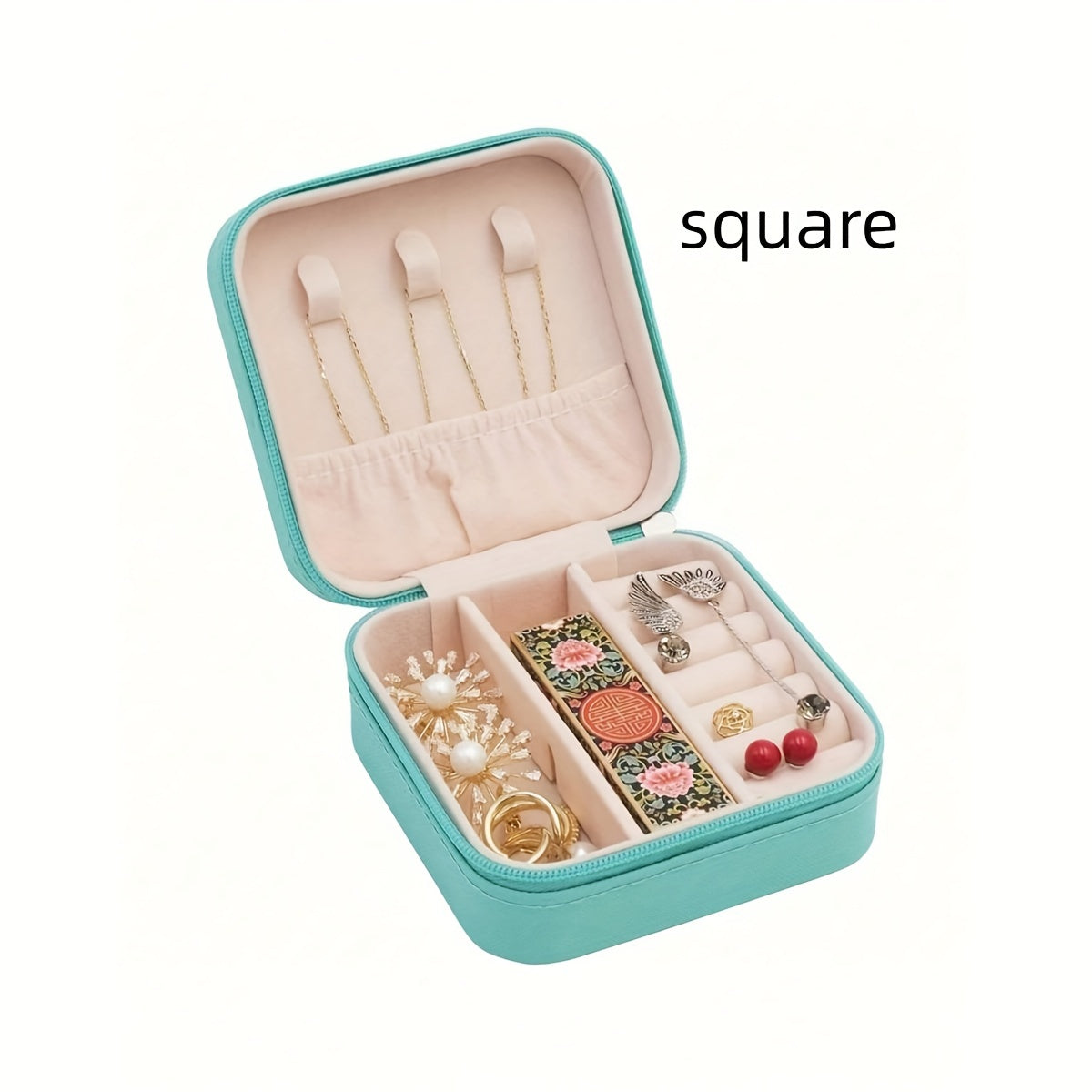 Travel Jewelry Organizer Box with Removable Dividers for Rings Earrings Bracelets Plastic