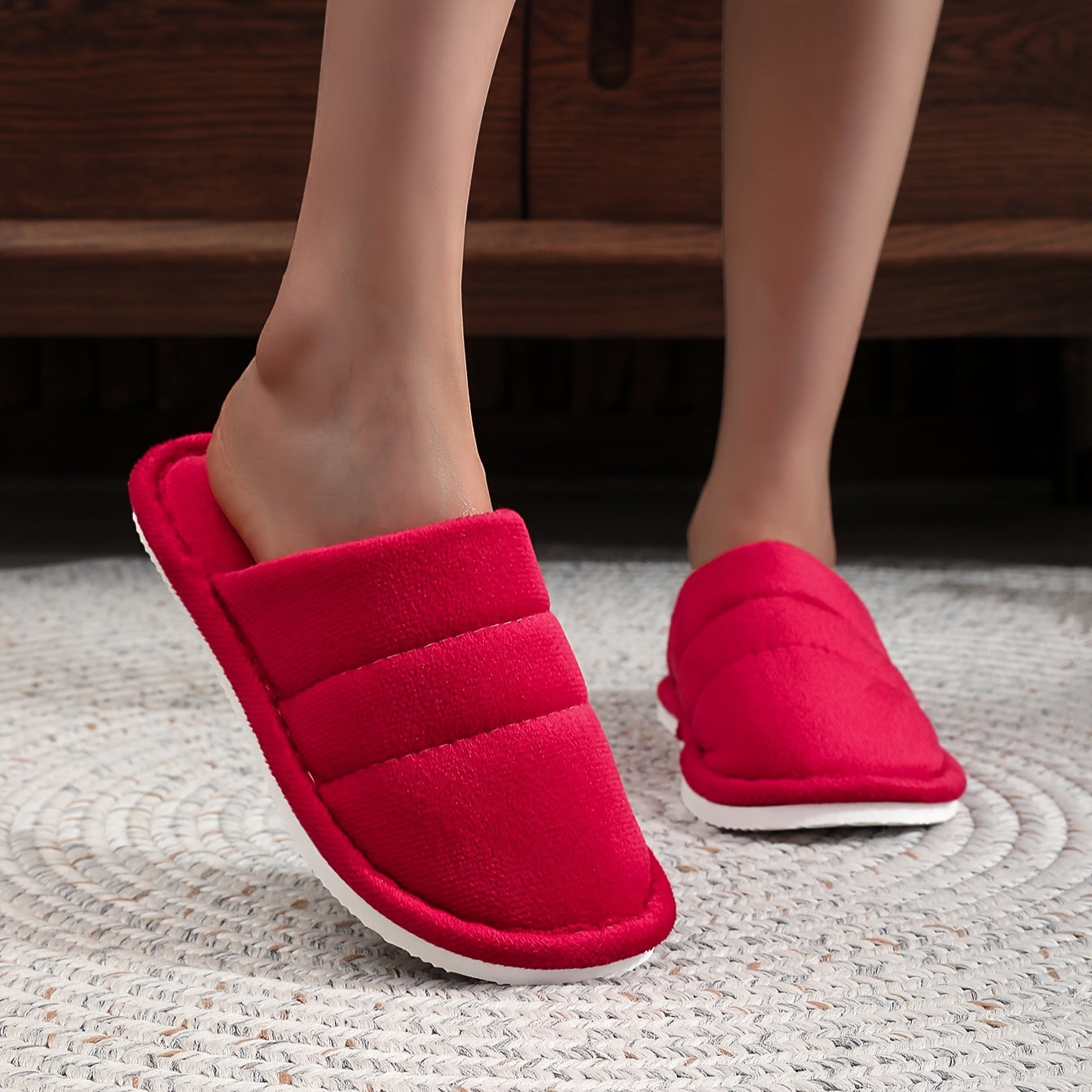 Унисекс плюшевые тапочки для пар, нескользящая толстая подошва, домашние обувь