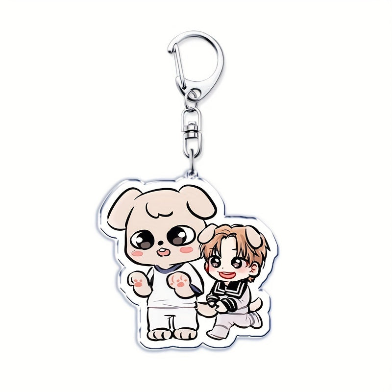 Acrylic Cartoon Animal Keychain Double-Sided Charm for Bags and Keys Gift for Fans