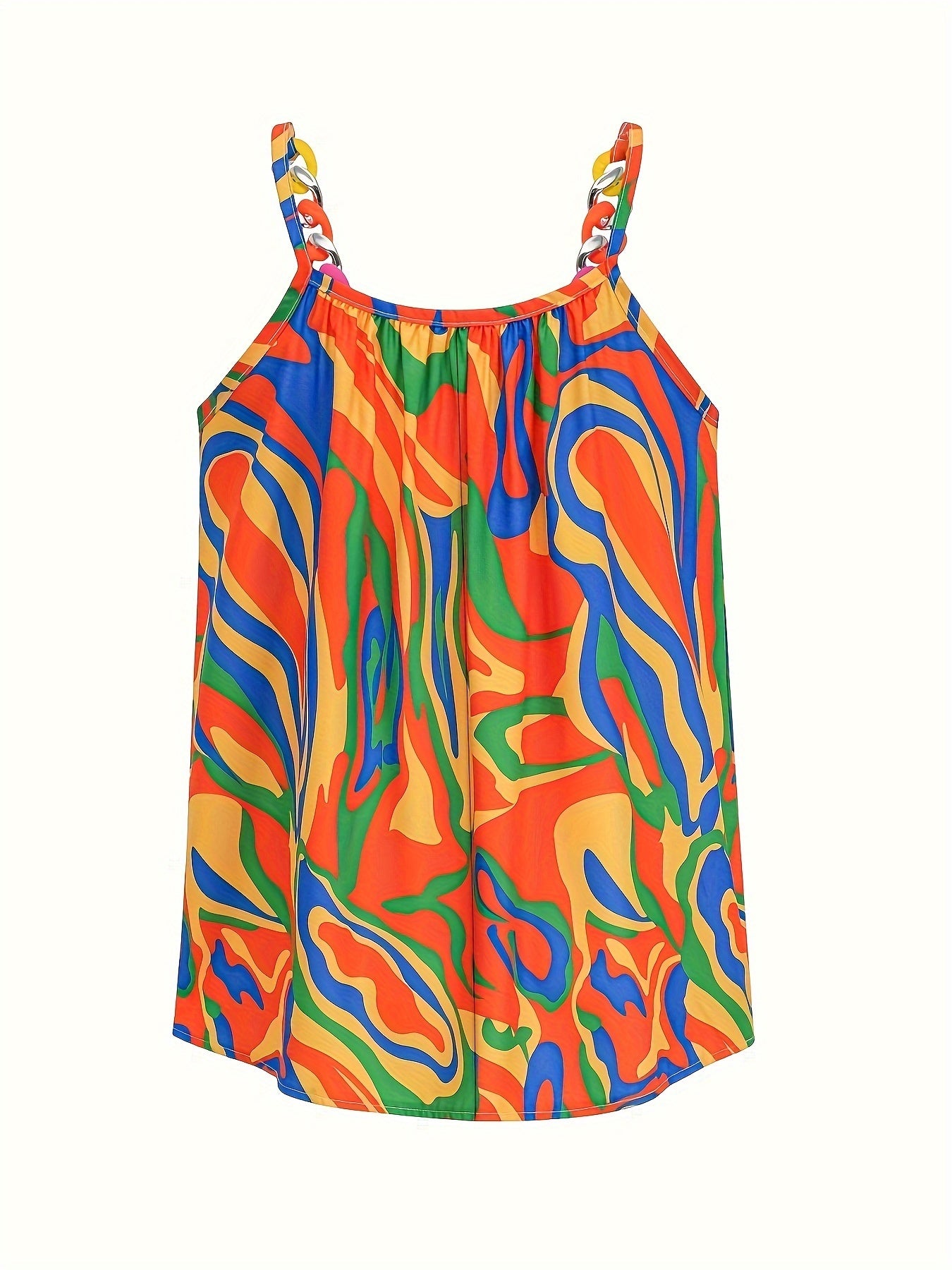 Plus Size Floral Print Cami Top Sleeveless Summer Women’s Clothing