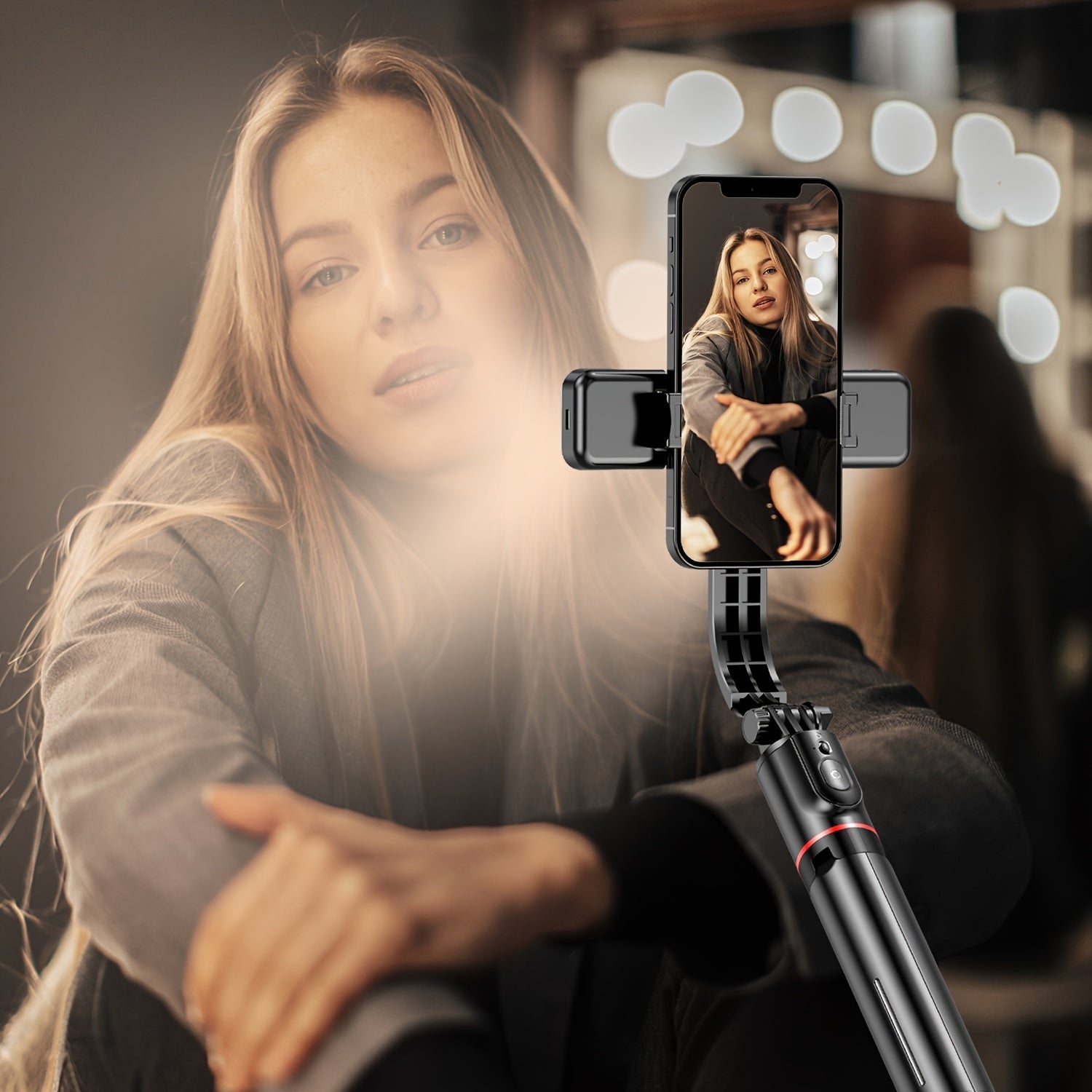 45 Inch Selfie Stick with Fill Lights, Upgraded Tripod, Detachable Remote for iPhone and Android