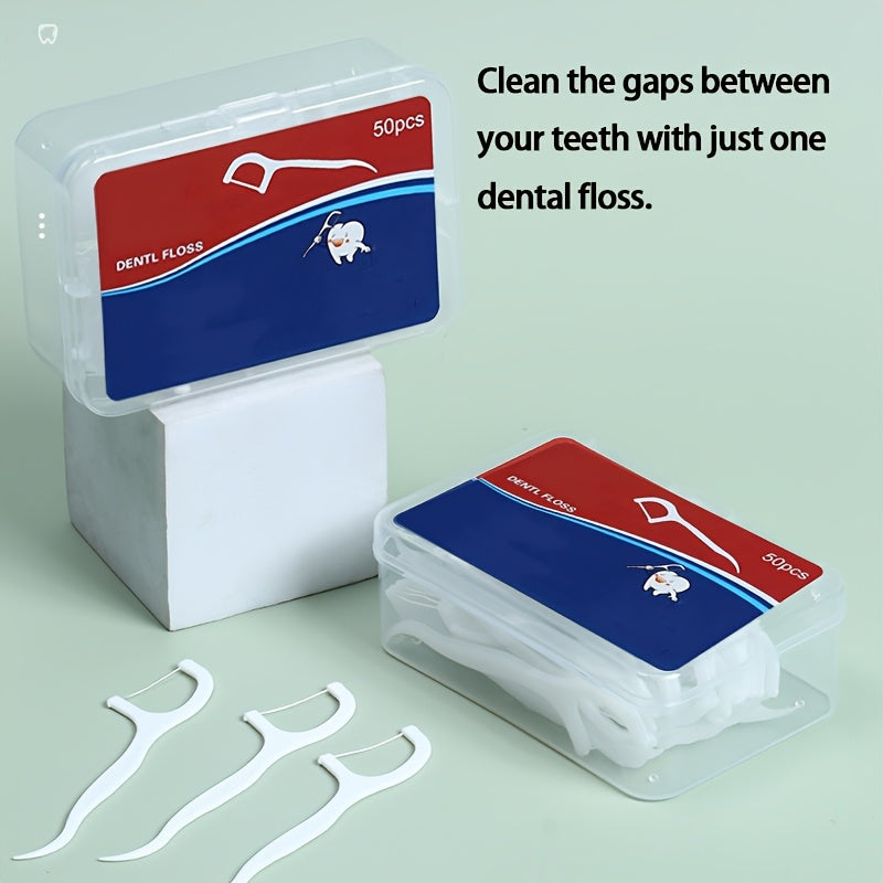100 Pcs Dental Floss Picks Polyester Curved Design Deep Cleaning
