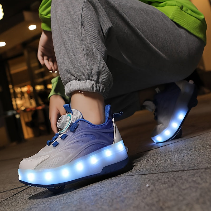 LED Roller Skates for Teens and Adults with TPR Sole EVA Insole Rotary Buckle Indoor Outdoor Sports
