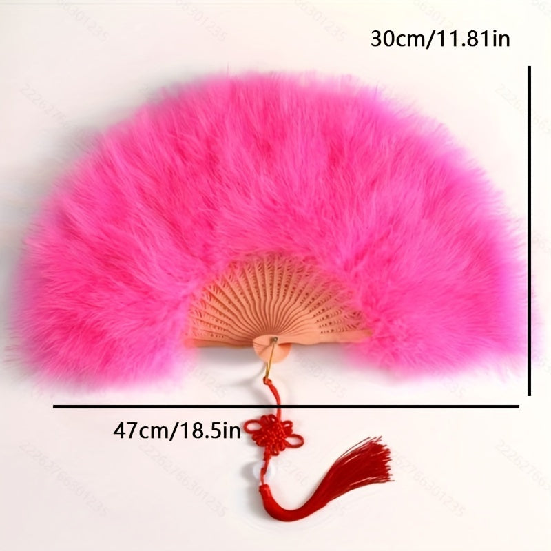 White Feather Fan for Brides 25-Piece Luxurious Plush Traditional Dance Accessory