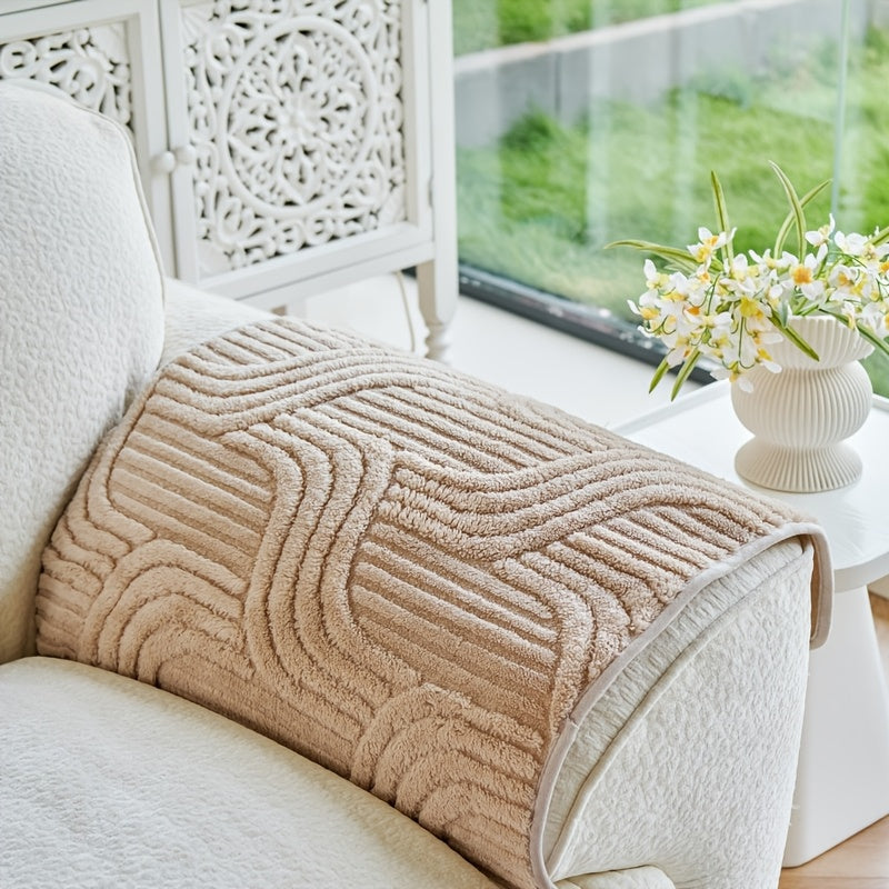 Klassik Stripe Divan qopqog'i, sirpanmaydigan, itga do'st polyester himoya, kreslo, divan, 3-4 o'rinli bo'lakli bo'lak