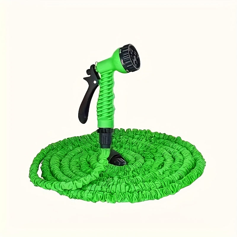 Expandable Polyethylene Garden Hose Set with High-Pressure Nozzle 15m for Outdoor Use