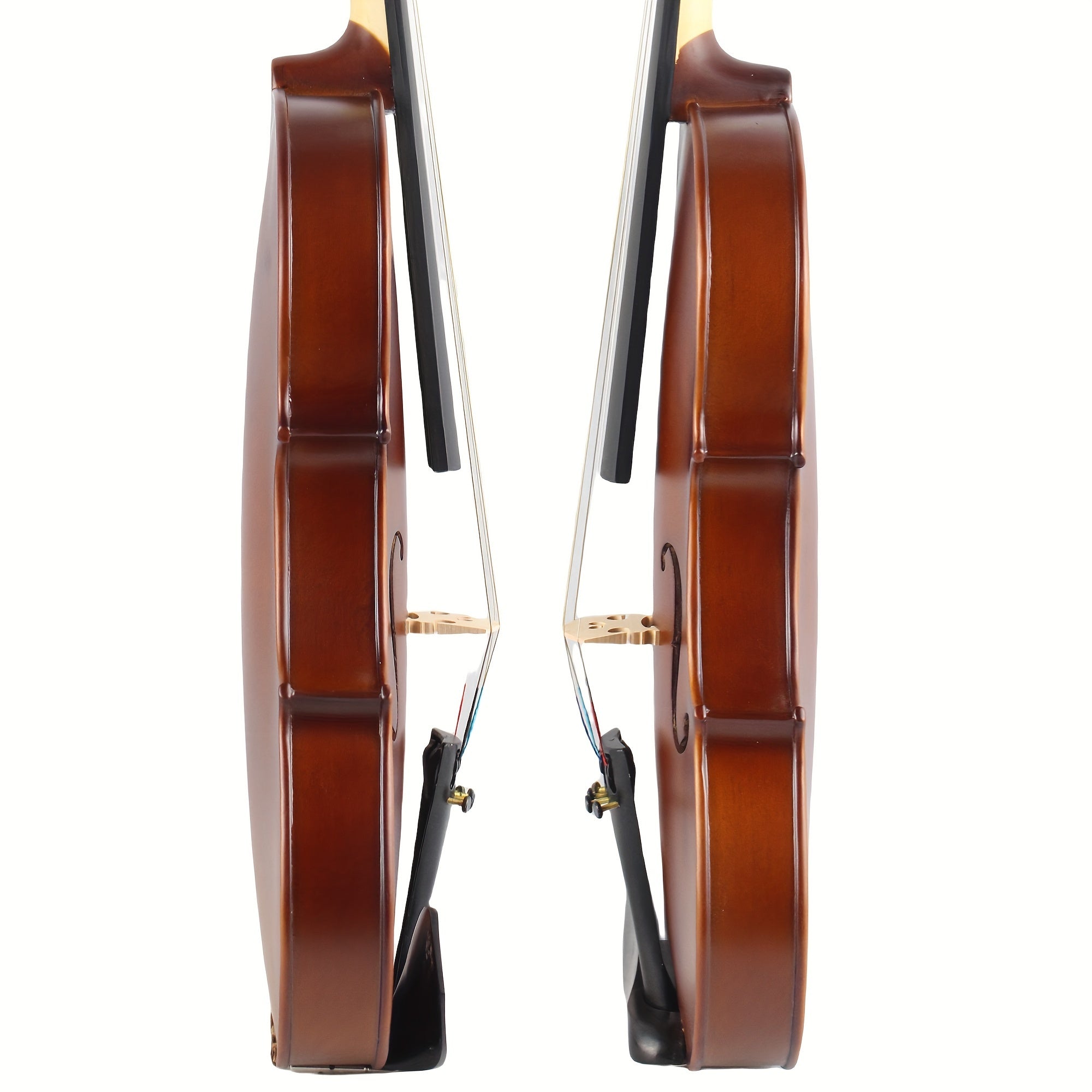 4/4 Solid Maple Violin for Beginners and Professionals with UV Coating Ebony Knobs Carbon Fiber Tailpiece and Triangle Case
