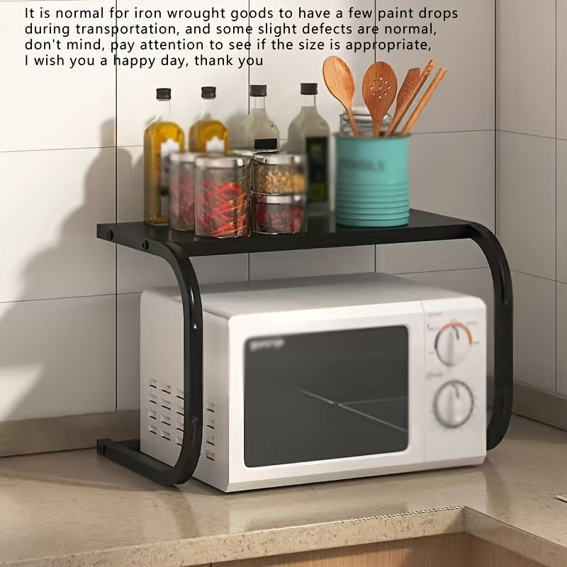 Metal Kitchen Storage Rack for Microwaves Ovens and Rice Cookers Dual Tiers Painted Finish