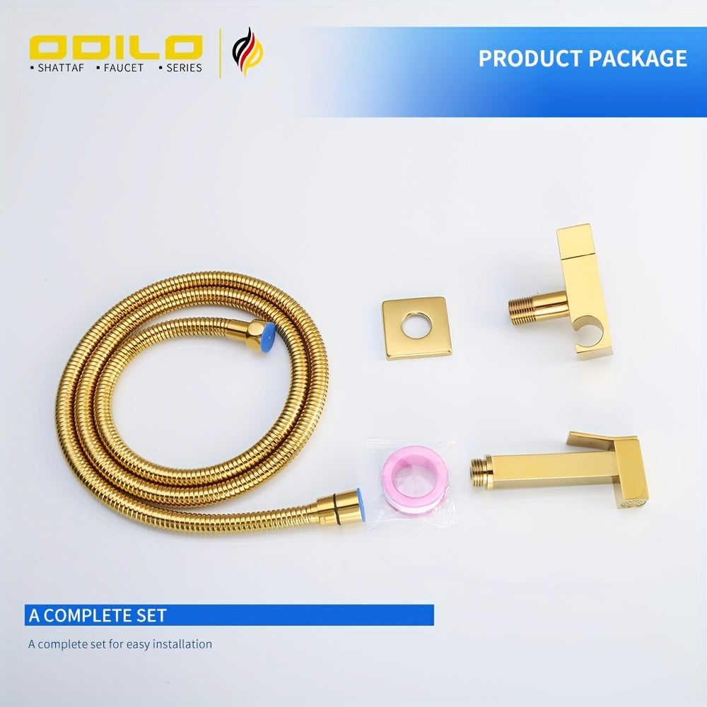 1-частный медный туалетный распылитель с интегрированной женской насадкой для смыва, в цвете розового золота.