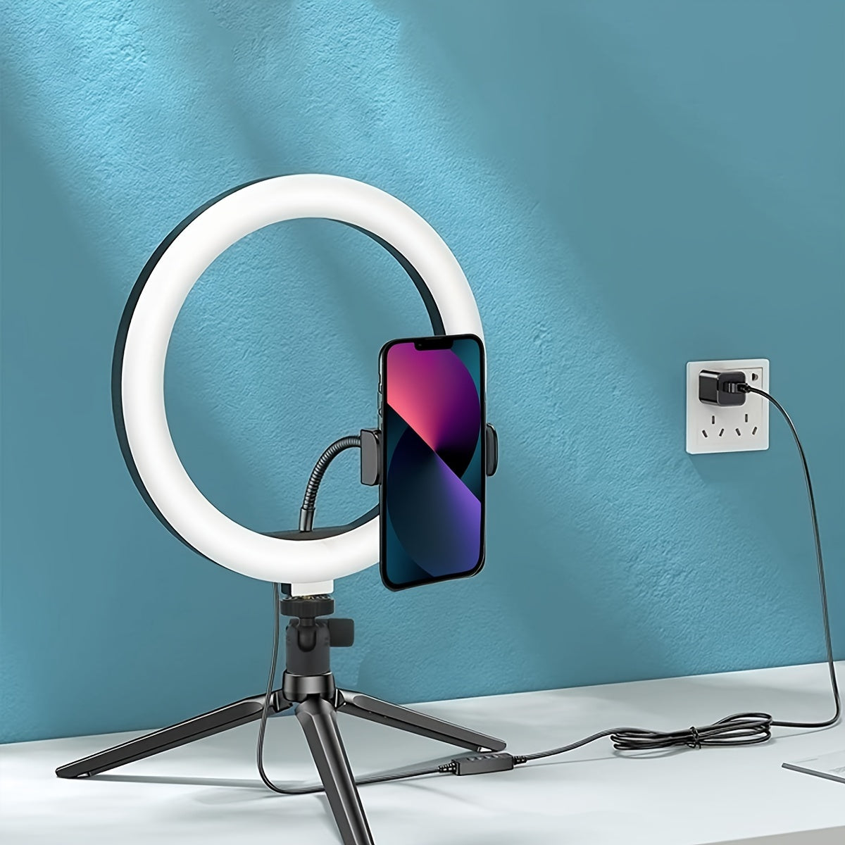 10-Inch LED Photography Fill Light with 360° Rotation and Multifunctional Switch