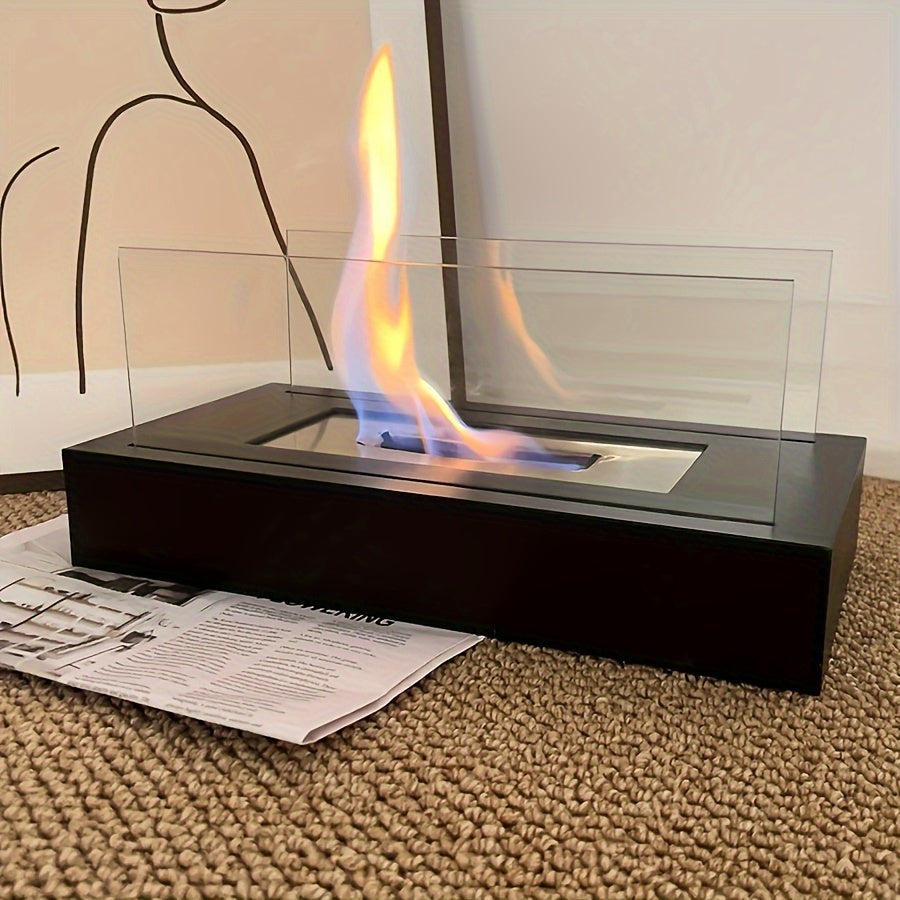 Универсальный металлический камин для внутреннего и наружного использования, который можно использовать на террасе, балконе или в гостиной. Уютная настольная очаговая чаша с галькой