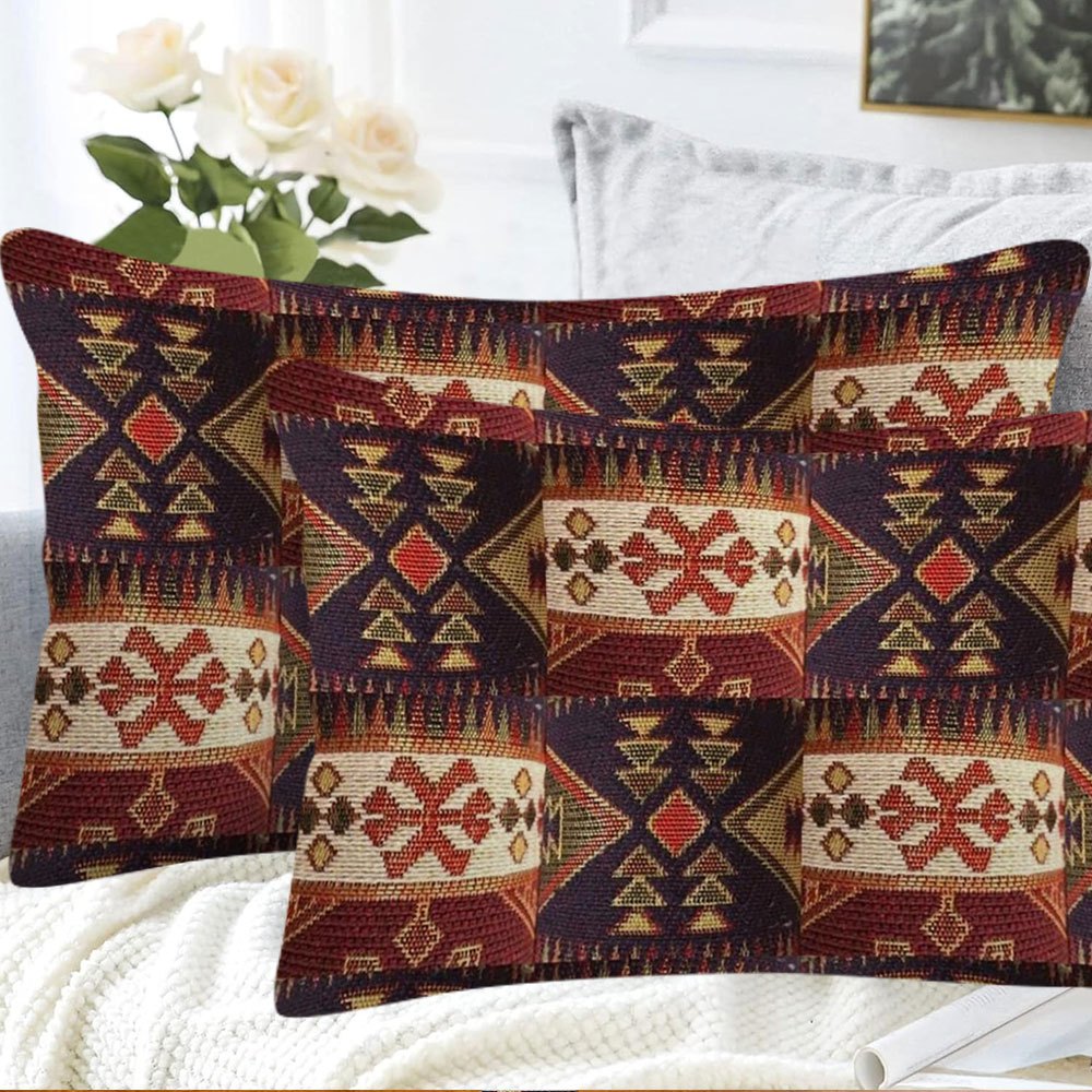 Boho Chic Double-Sided Ethnic Patchwork Throw Pillow Covers 30x50 cm Soft Plush
