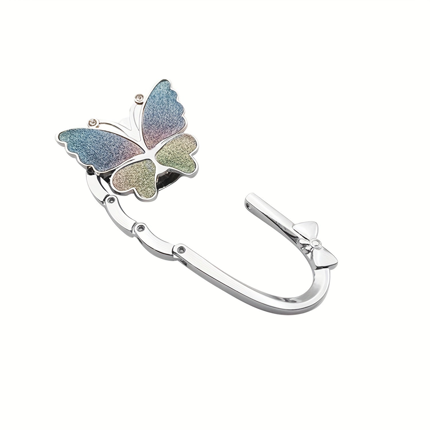 Shiny Butterfly-Shaped Folding Hanging Hook for Handbags and Accessories