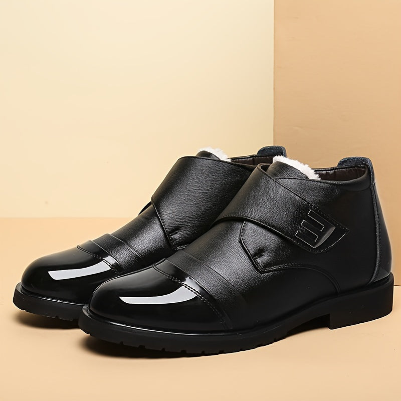 Men's Winter Fleece-Lined Casual Shoes Rubber Sole Solid Color Outdoor