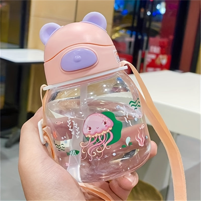Cute Girl Water Bottle Leak-Proof Portable PC Drinking Cup for Students