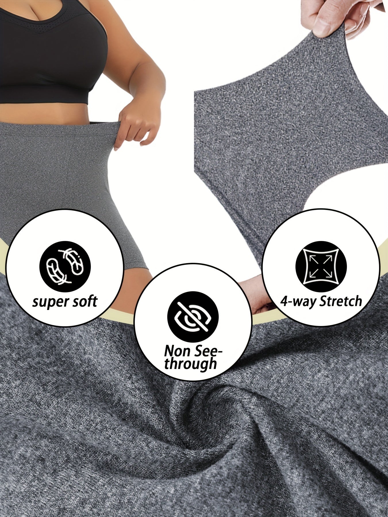 Plus Size High-Waist Biker Shorts for Women Yoga Running Blue