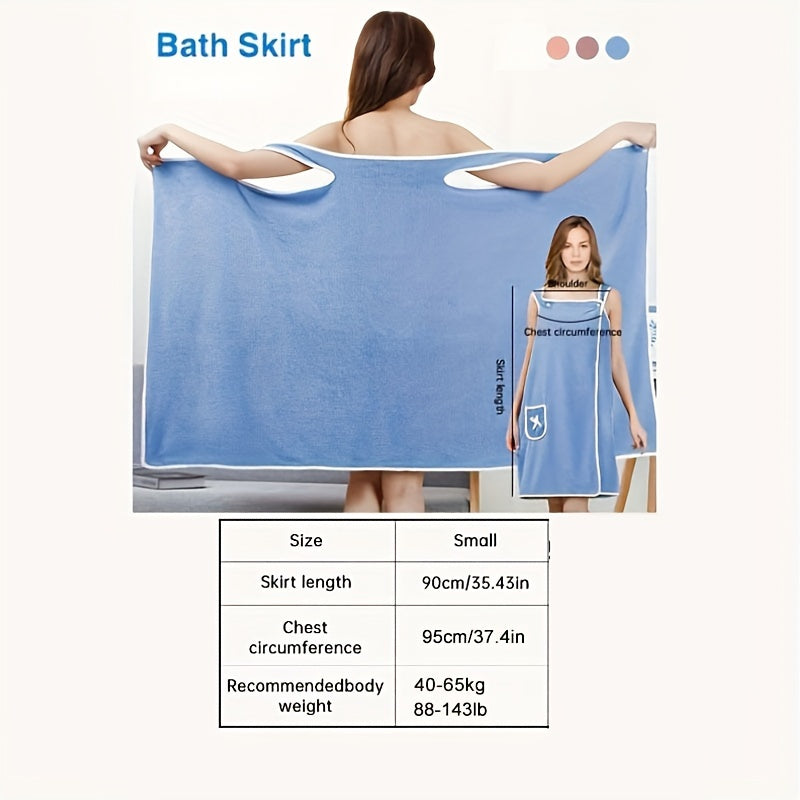 Women's Coral Velvet Bath Towel Skirt with Bowknot Quick-Drying Soft