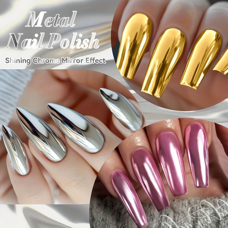 Women Metallic Nail Polish 7ml Bright Mirror Effect No Lamp Needed