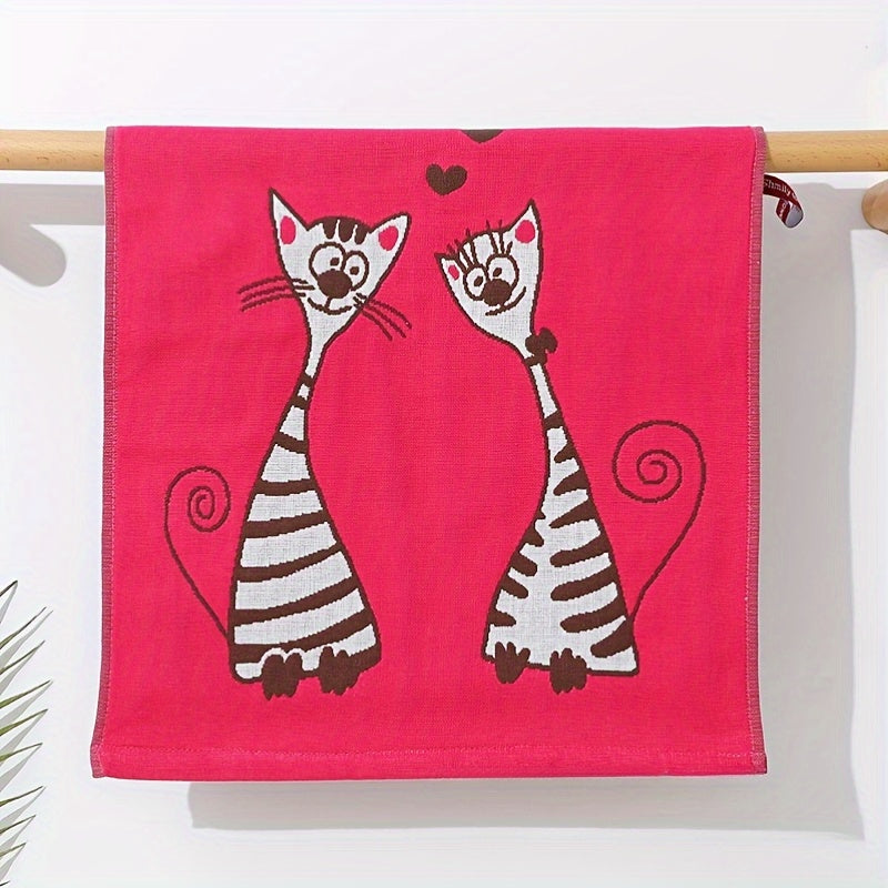 Zamonaviy juftlik mushuk gazli kvadrat sochiqlar 3 ta to'plamda, 100% paxta, yumshoq va singdiruvchi, oshxona va hammom uchun juda yaxshi, 5gsm - Ajoyib Rojdestvo sovg'asi.