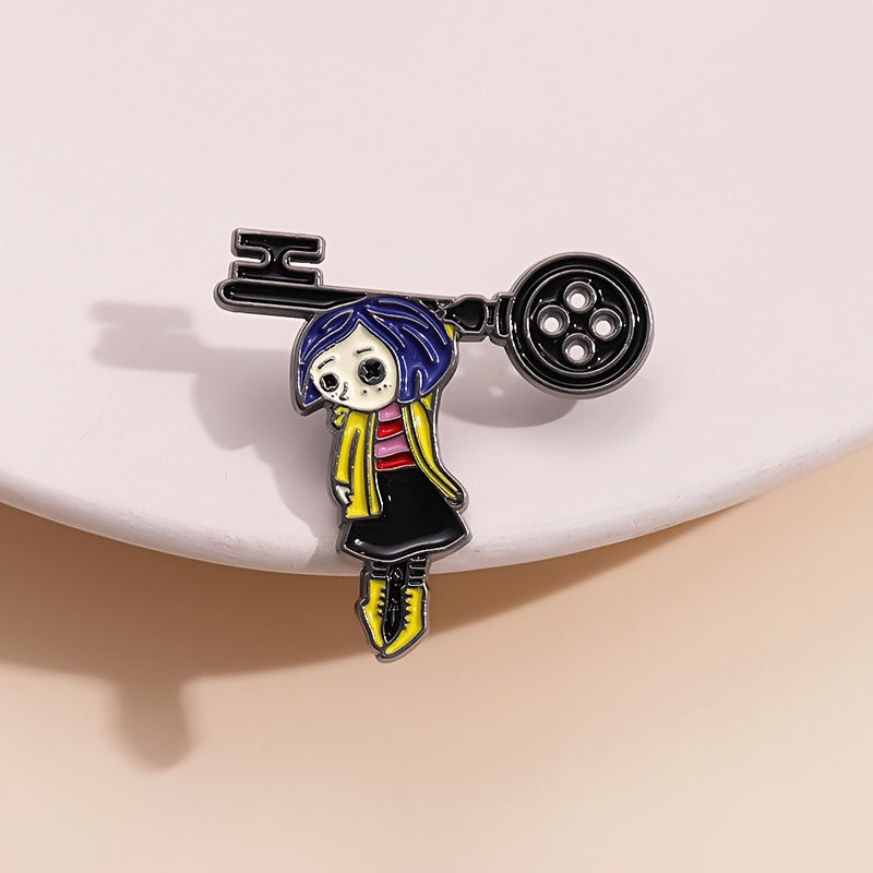 Set of 10 Cartoon Anime Enamel Pins, Metal Brooches, Quirky Collectible Fashion Accessories