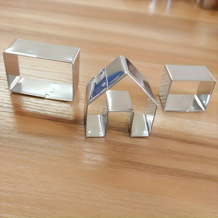 Set of 3 Miniature House Molds for 3D Cake Decorating and Gingerbread Crafts