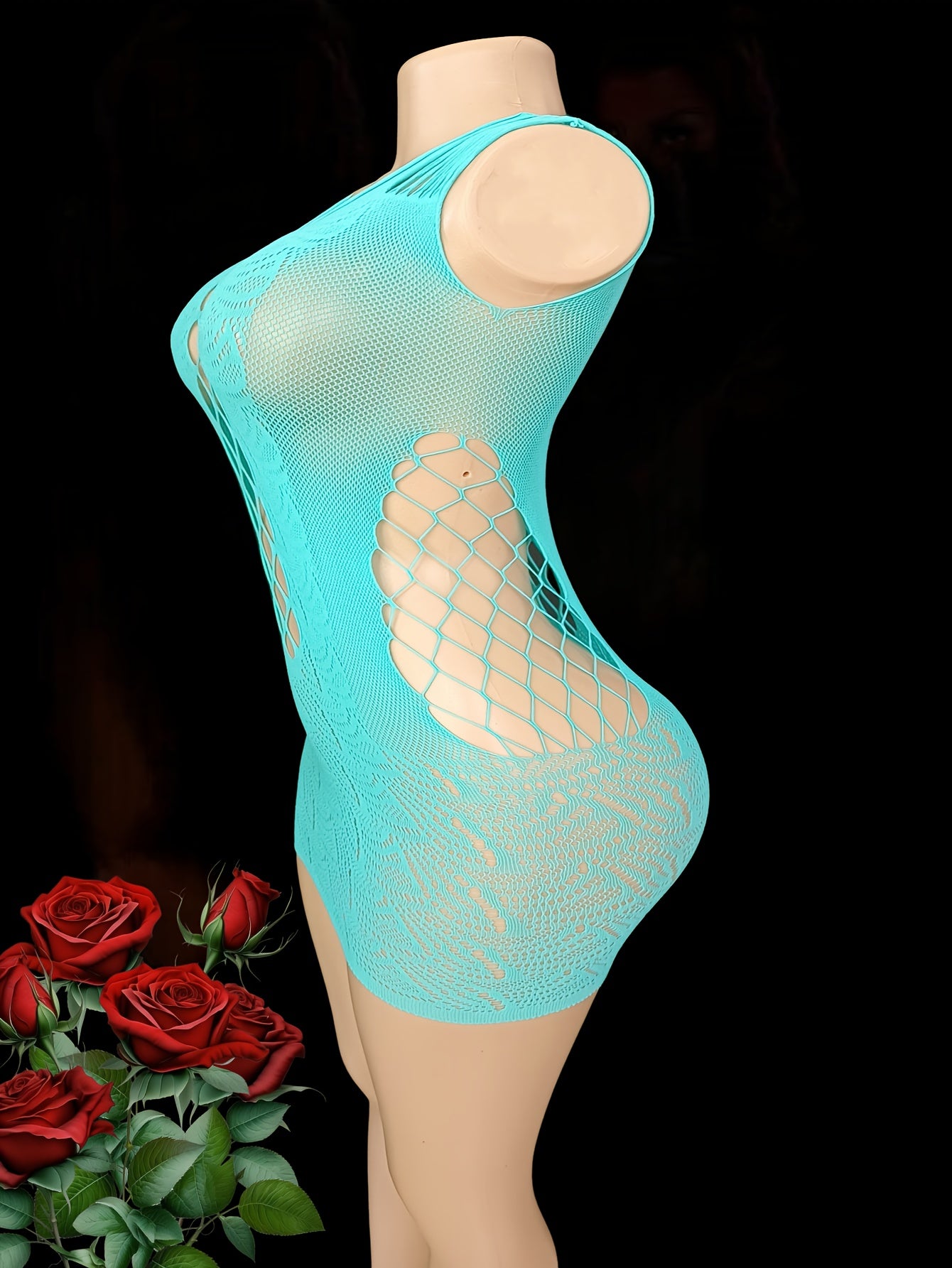 Women's Sheer Floral Lingerie Bodysuit Hollow Out No Padding Light Support