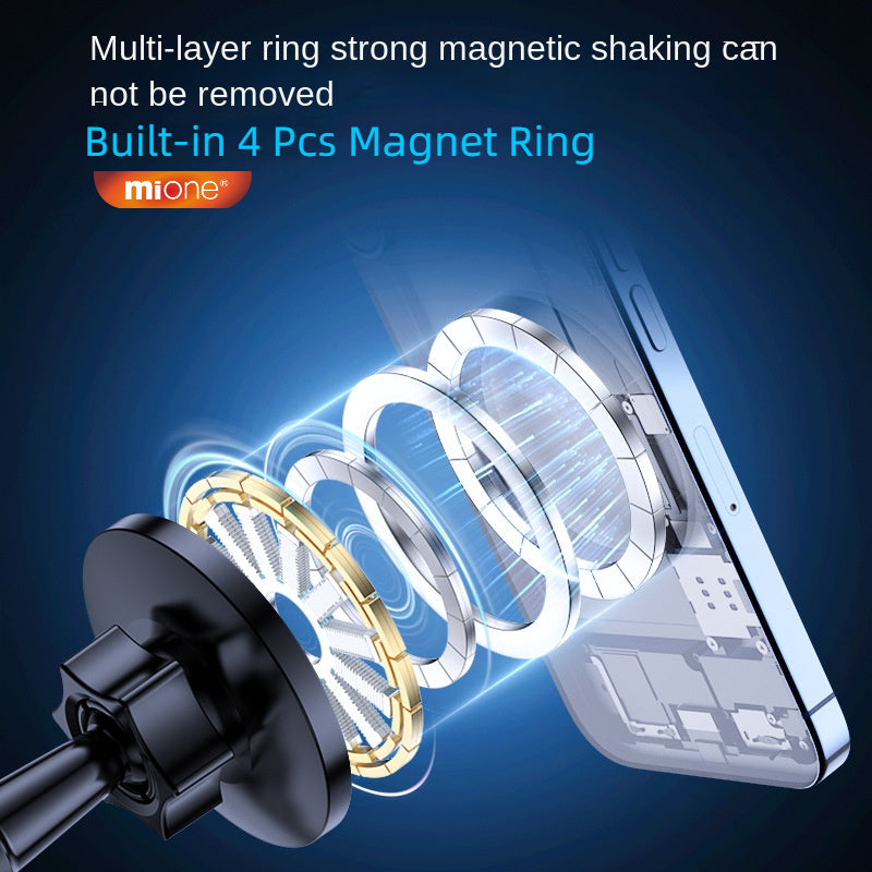 Magnetic Car Phone Holder ABS Silicone Dashboard Mount 360° Rotation