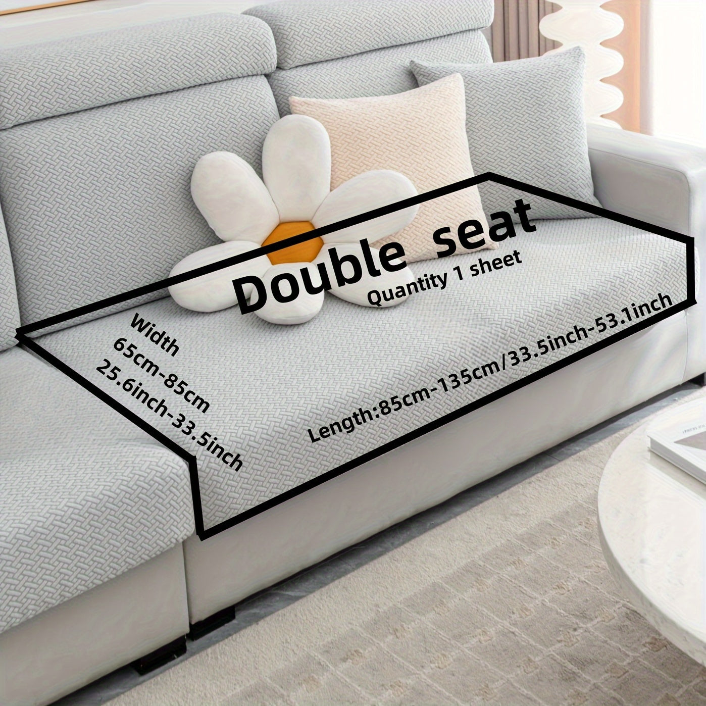 Checkered Polar Fleece Sofa Cover Universal Fit Machine Washable Multi-Purpose