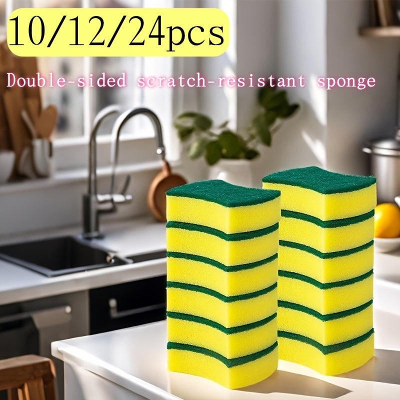 10/12/24 Pack Double-Sided Scratch-Resistant Melamine Sponges for Kitchen Bathroom Car