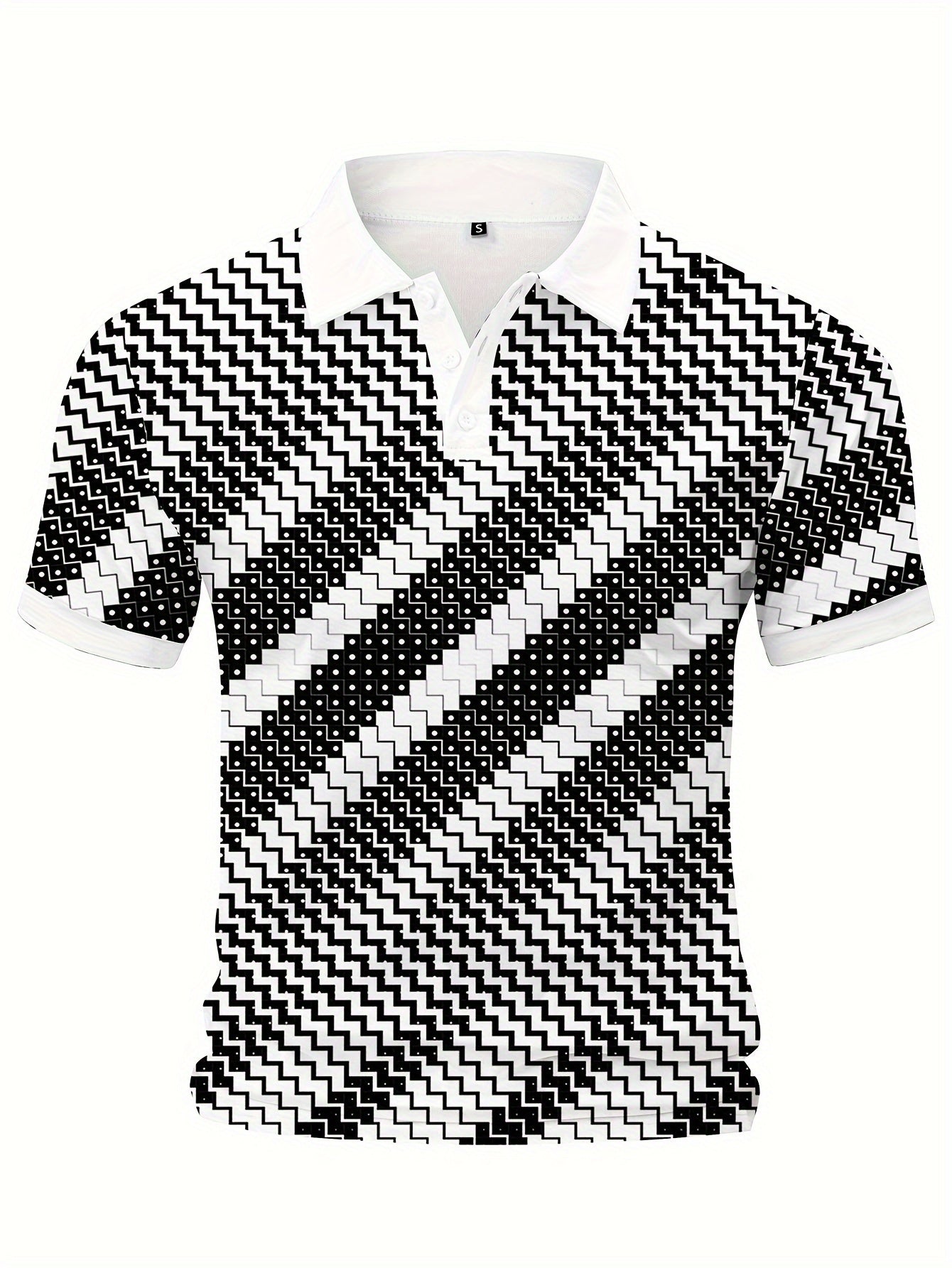 Men's Short Sleeve Geometric Pattern T-Shirt Summer Casual Streetwear Top