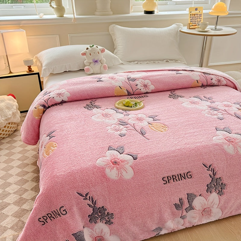Soft Coral Fleece Throw Blanket for All Seasons Machine Washable Versatile Bed Sofa Office Gift
