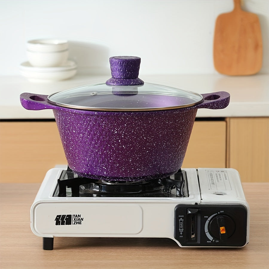 Juego de utensilios de cocina de aluminio duradero, ollas y sartenes antiadherentes para estufa de gas