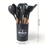 Silicone Kitchen Utensil Set 12 Pieces Non-Stick Heat-Resistant Cooking Tools