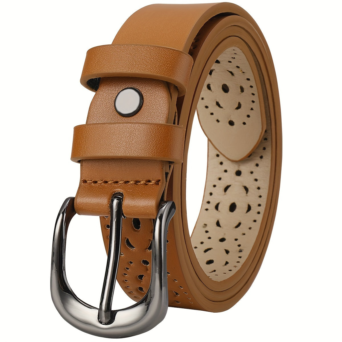 Women's Genuine Leather Belt with Needle Buckle for Jeans and Skirts