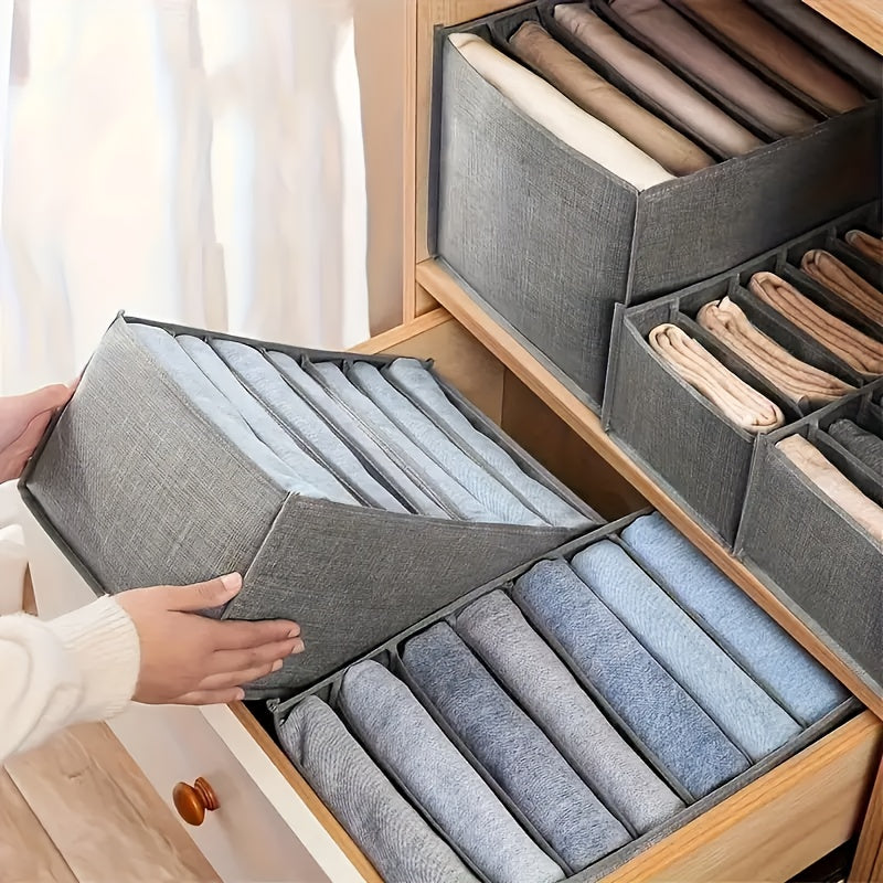 Foldable Canvas Clothing Organizer Storage Box for Jeans Underwear Socks Dorms