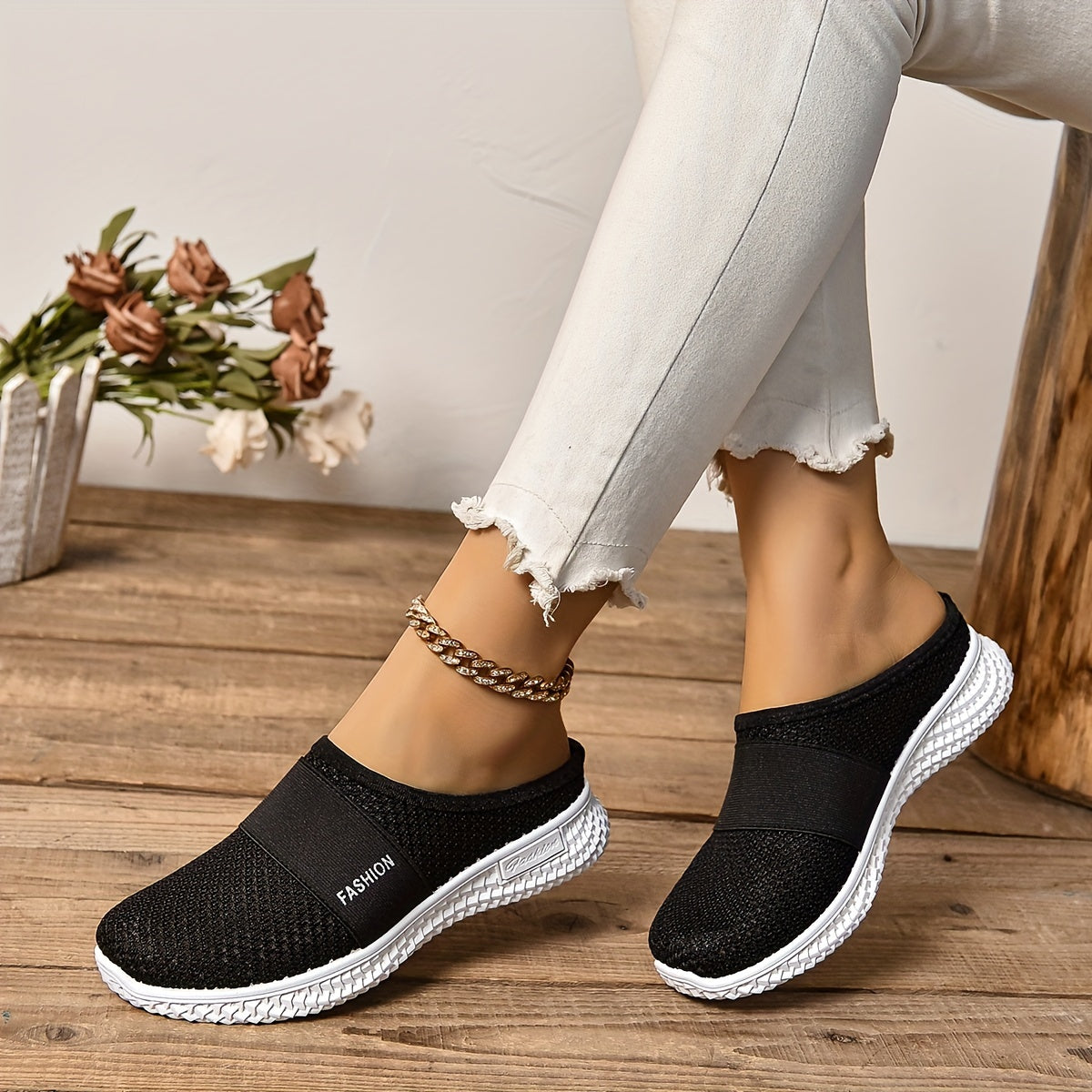 Women's Mesh Slip-On Shoes with Comfortable Sole for Summer