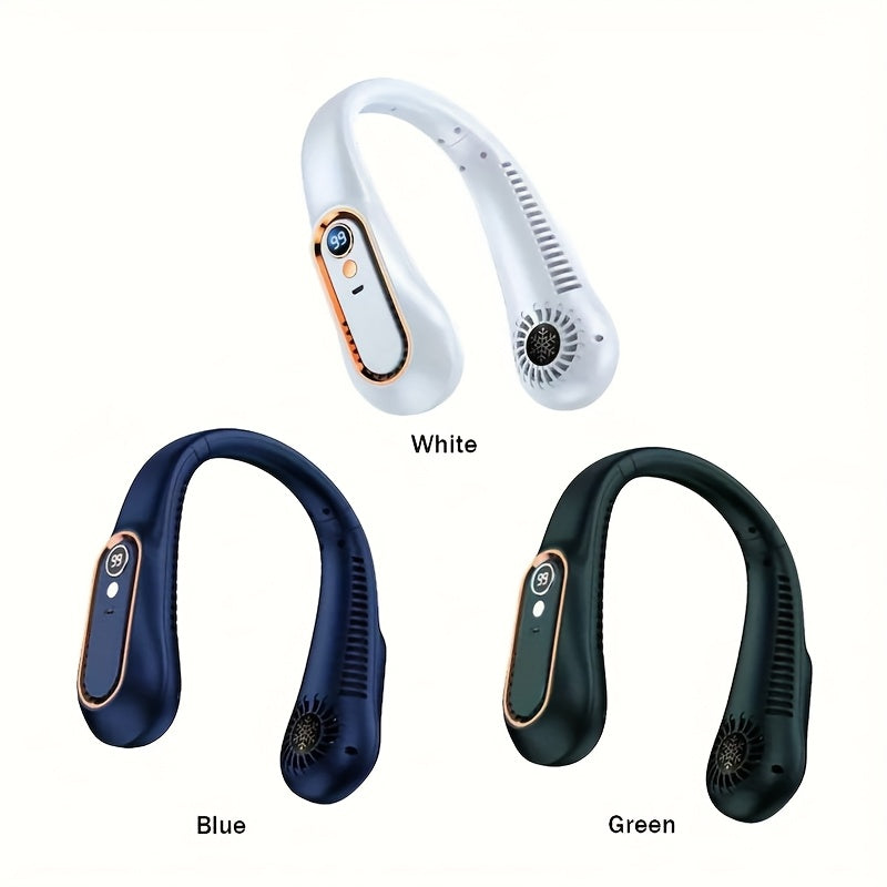 USB Neck Fan Wearable Portable Cooling Rechargeable Quiet 360° Flexible Airflow