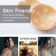 2 Pairs Invisible Self-Adhesive Push-Up Nipple Covers for Women