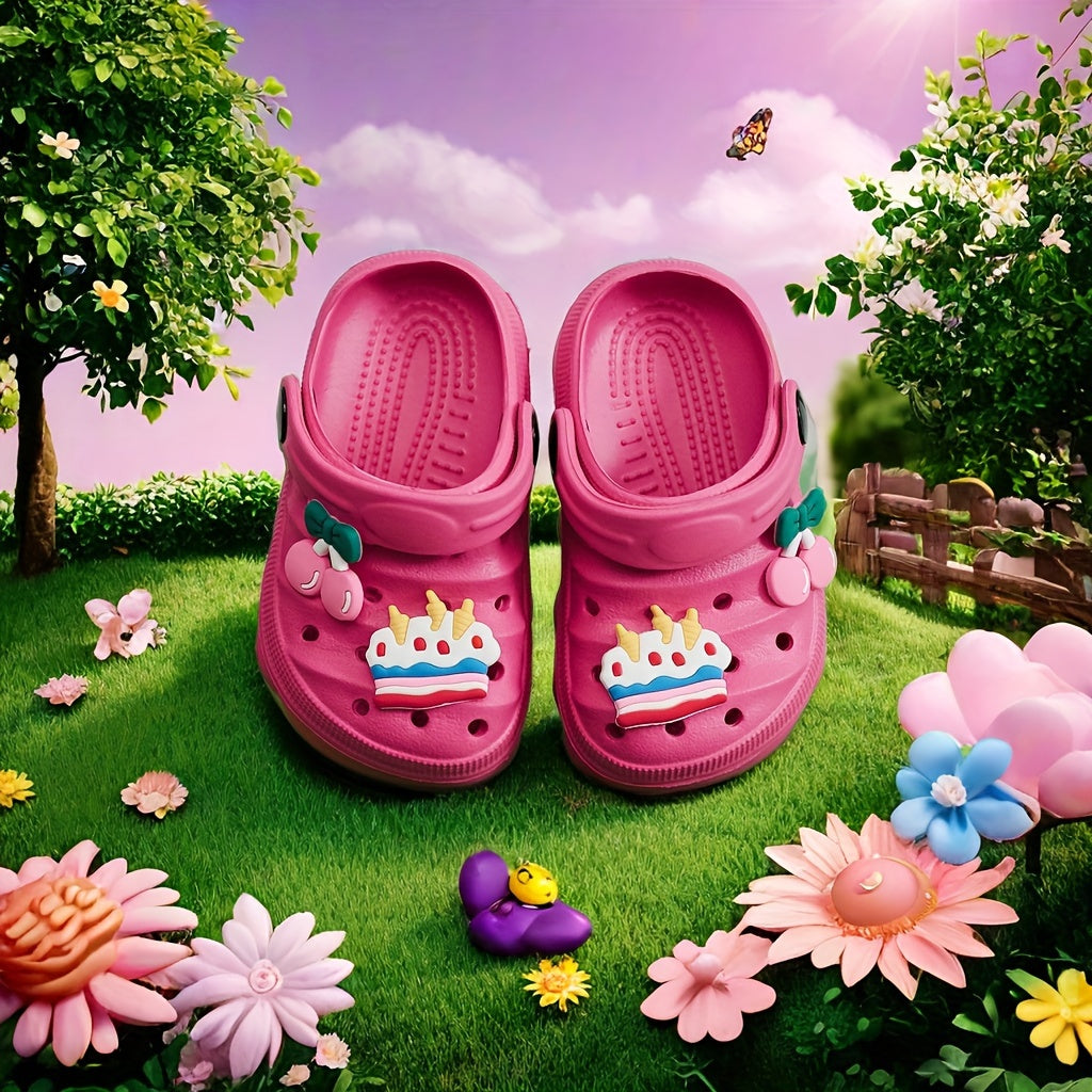 Girls Cartoon Clogs Breathable Quick-Drying Anti-Slip Indoor Outdoor Casual Shoes