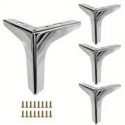 Set of 4 Modern Metal Furniture Legs in Black, Gold, Silver, 10cm or 13cm