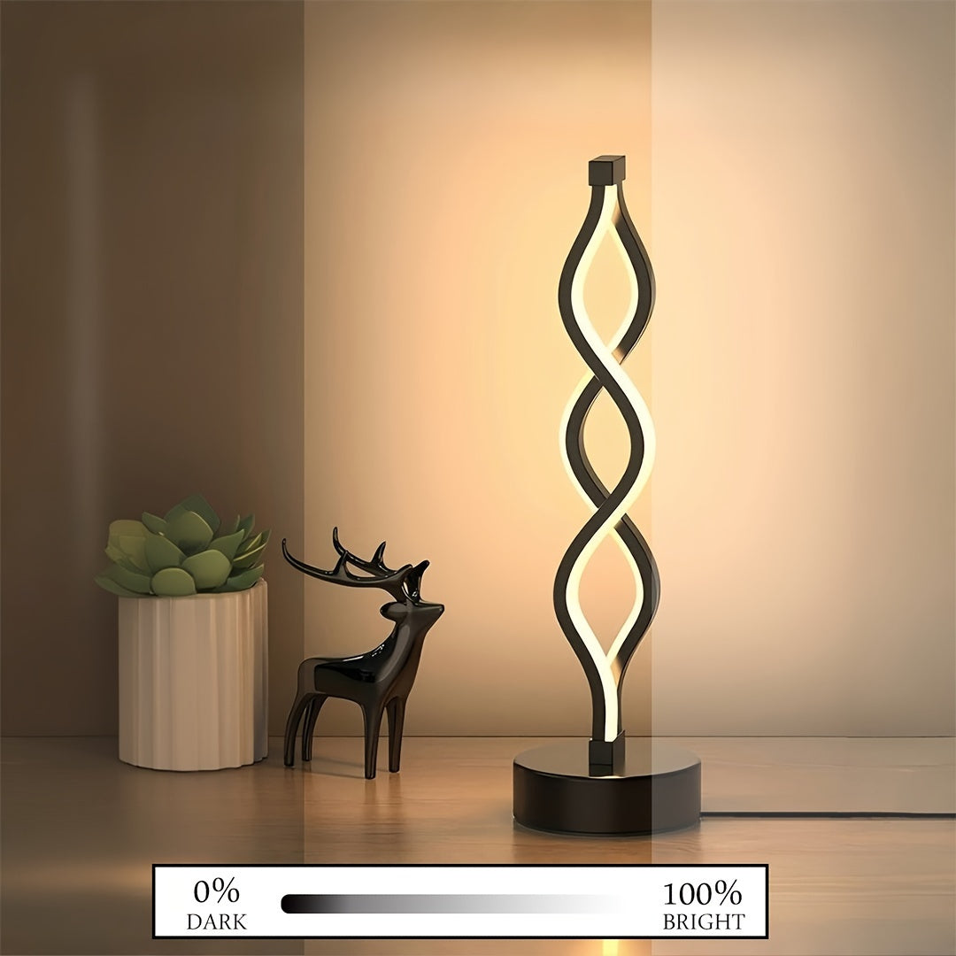 Spiral Table Lamp with Warm Seaweed Design for Bedroom Living Room Bar