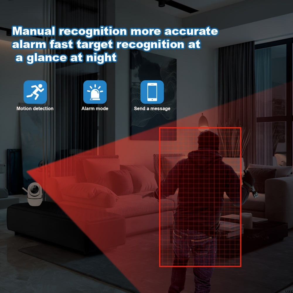 1080P HD Indoor Outdoor Security Camera with PTZ Night Vision Motion Detection Two-Way Audio Wi-Fi Smartphone Compatible