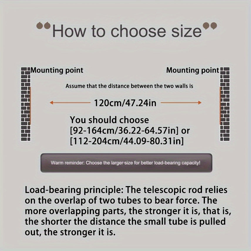 25 Inch Telescopic Shower Curtain Rod Adjustable Tension Stainless Steel White Gray Black