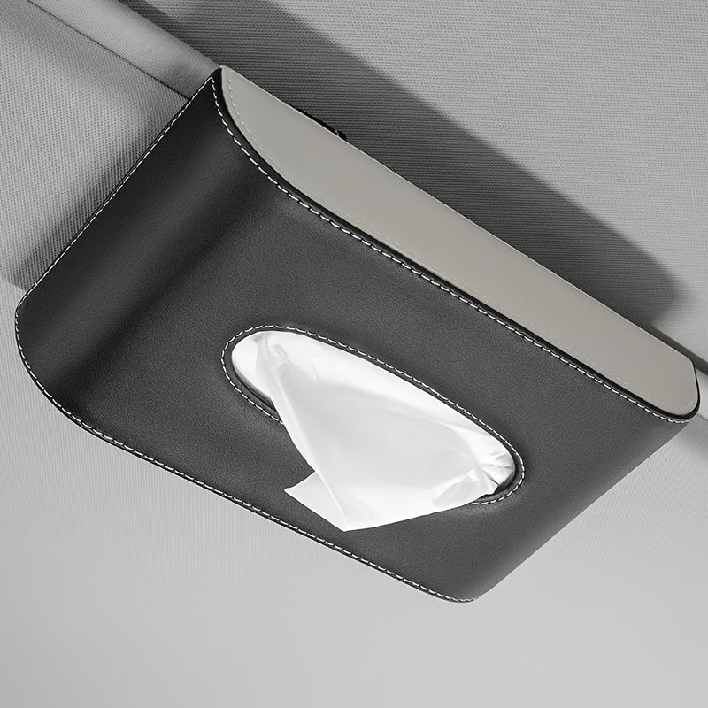 Держатель для салфеток в автомобиль из черной кожи, подвесная органайзер для интерьера автомобиля