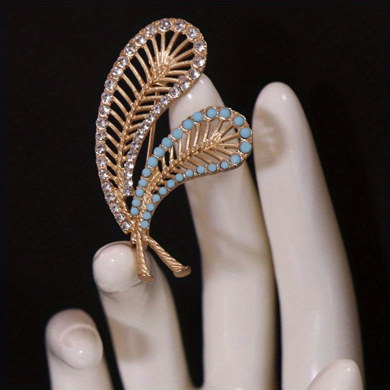 Elegant Feather Brooch Pin for Women Enamel Irregular Shape Fashion Accessory