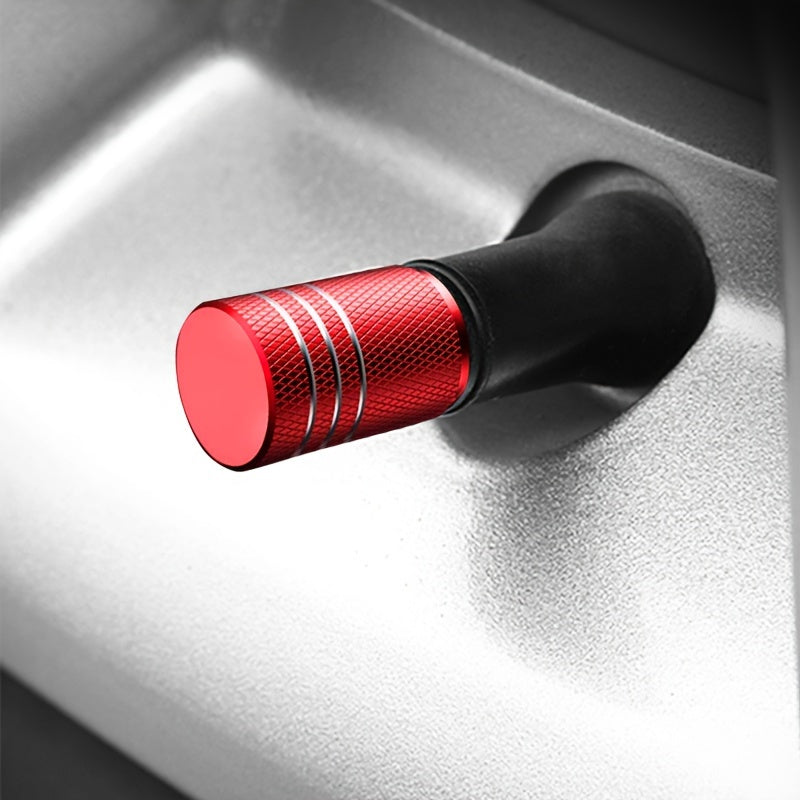 4 Piezas de tapas de válvula de neumático de metal para coches, cubiertas protectoras rojas y doradas