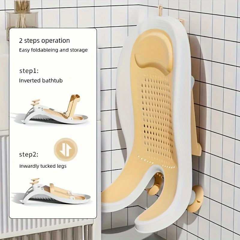 Foldable Baby Bath Seat for Infants 0-3 Years Non-Slip Cushion Portable Support