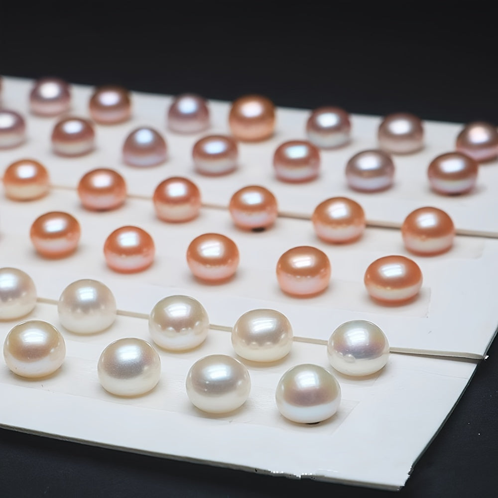 Set of 3 Freshwater Pearl Earrings with White Pink Purple Natural Round Pearls Sterling Silver Ear Needles