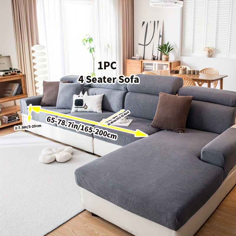 Эластичный чехол на диван, всесезонный, моющийся, прочный, противоскользящий, для кресла до 4-х мест, современный домашний офис